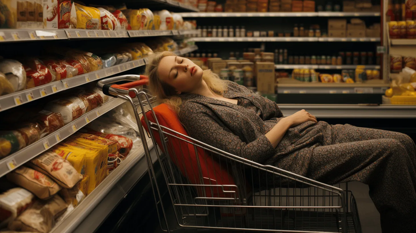 Cc4863 Photo Of A Tired Woman Nearly Falling Asleep In The Supe 5facaf3b 1d4d 4a19 A143 E8a0f649f071